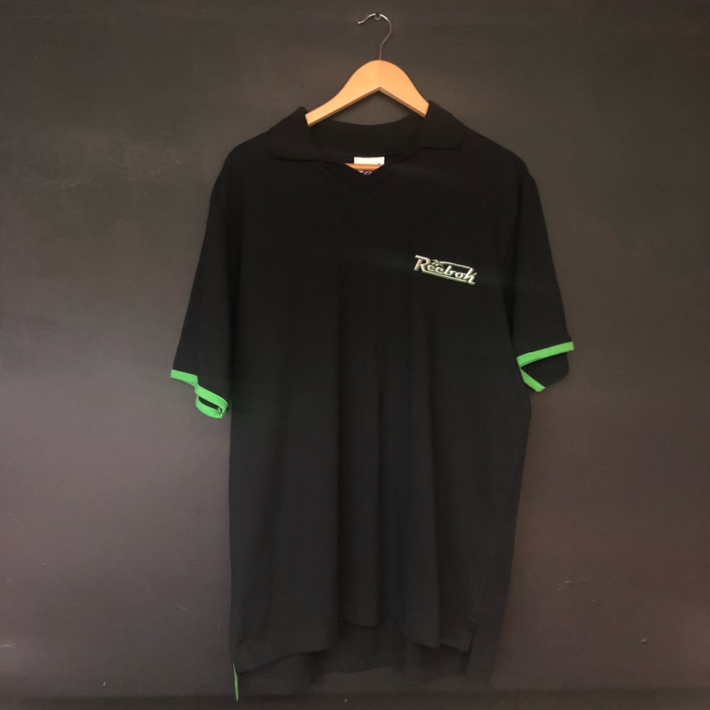 Vintage Reebok V Neck Short Sleeve Athletic Polo